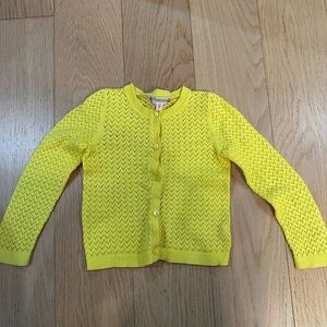 Bonpoint Lemon Yellow Knit Summer Cardigan